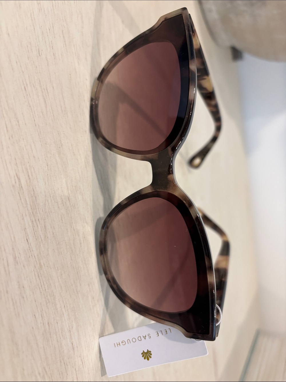 Lele Sadoughi Tortoiseshell Sunglasses with Brown Lenses